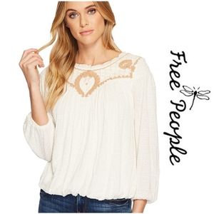 Free People Begonia Embroidered Top